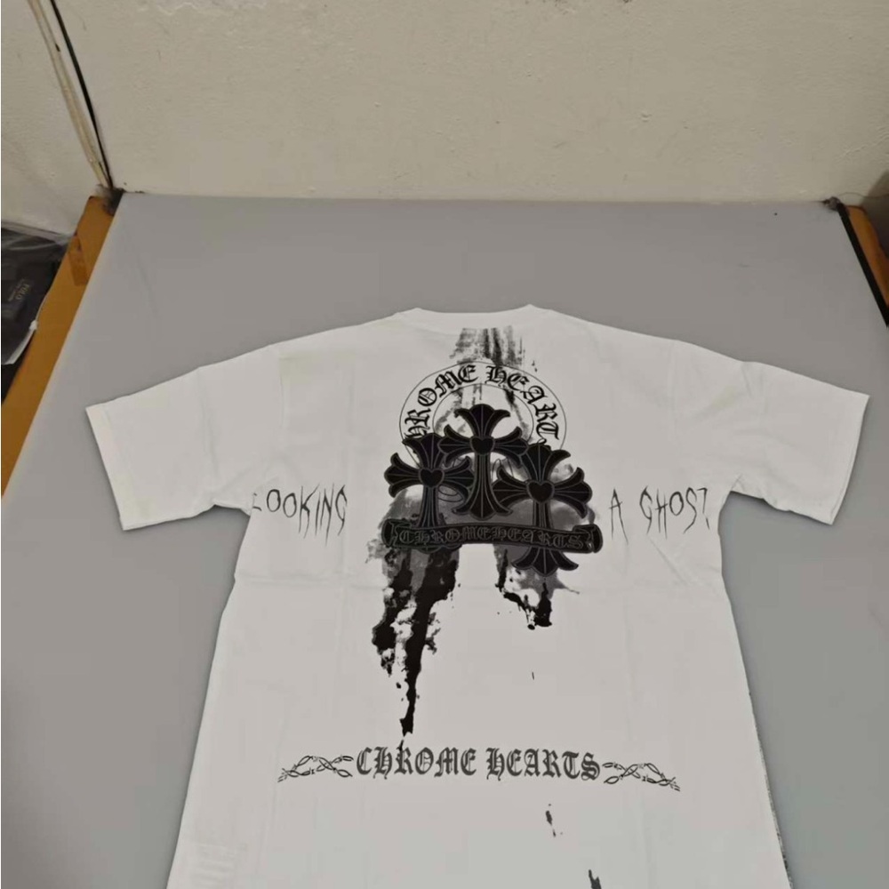 Chrome Hearts White Tee with Black Graphic Back Print